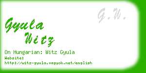 gyula witz business card